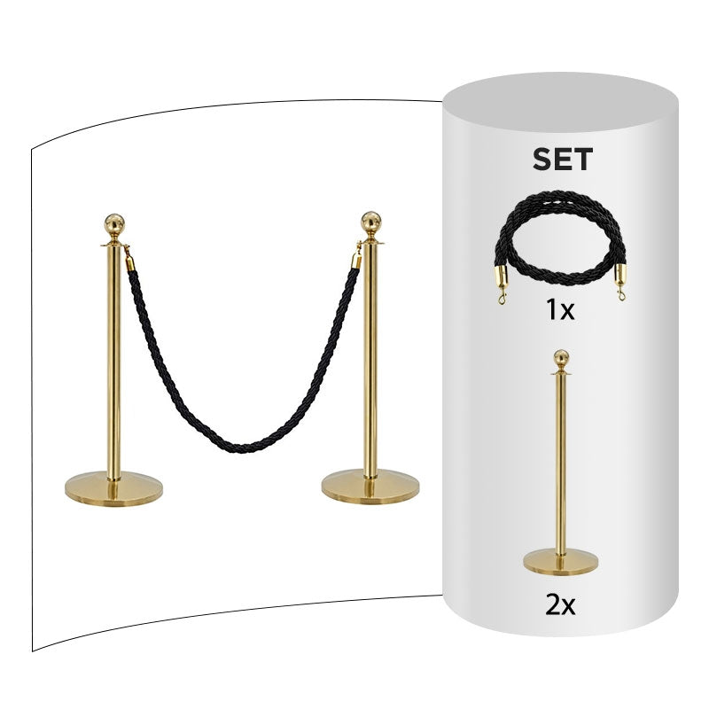 Flexibarrier Post & Rope Barrier Set -Basic Ball Head- (Package with posts & ropes)