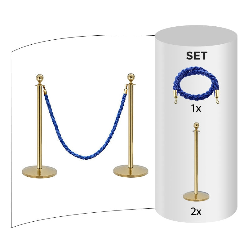 Flexibarrier Post & Rope Barrier Set -Basic Ball Head- (Package with posts & ropes)