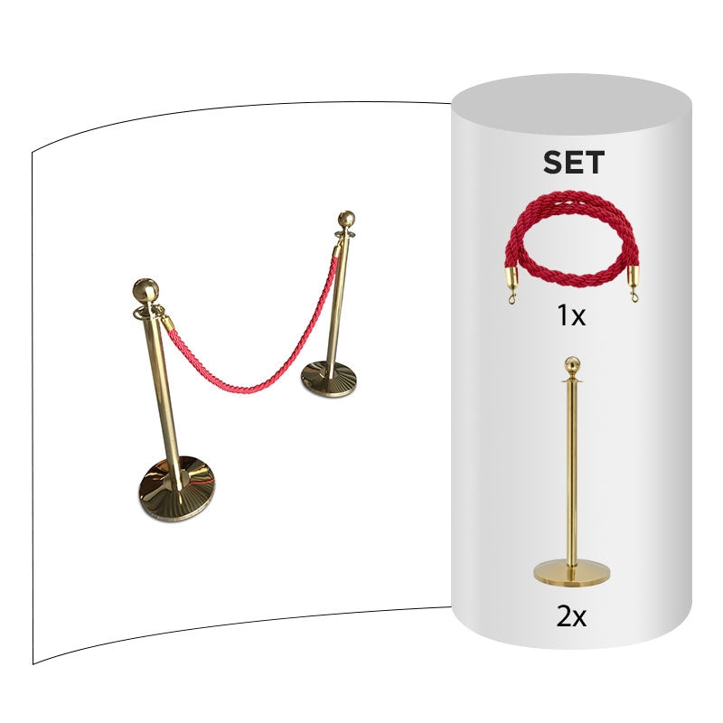 Flexibarrier Post & Rope Barrier Set -Basic Ball Head- (Package with posts & ropes)