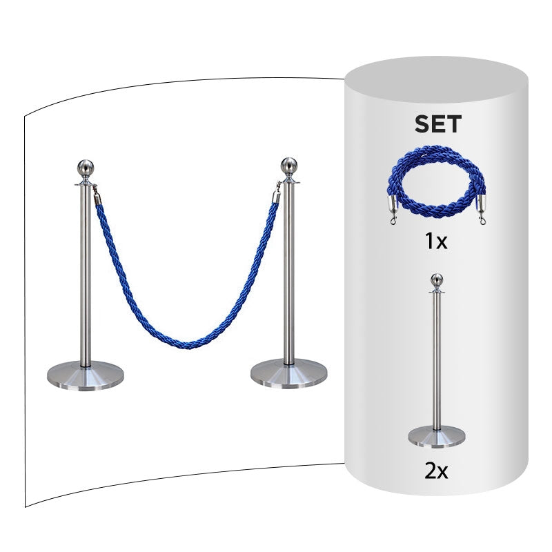 Flexibarrier Post & Rope Barrier Set -Basic Ball Head- (Package with posts & ropes)