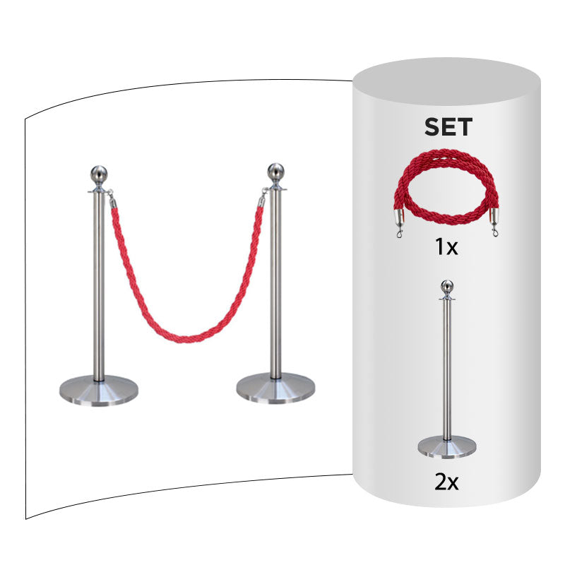 Flexibarrier Post & Rope Barrier Set -Basic Ball Head- (Package with posts & ropes)