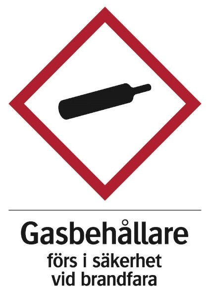 Varningsskylt - Gasbehållare