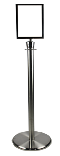 FlexiBarrier -Basic- Stanchion with sign frame