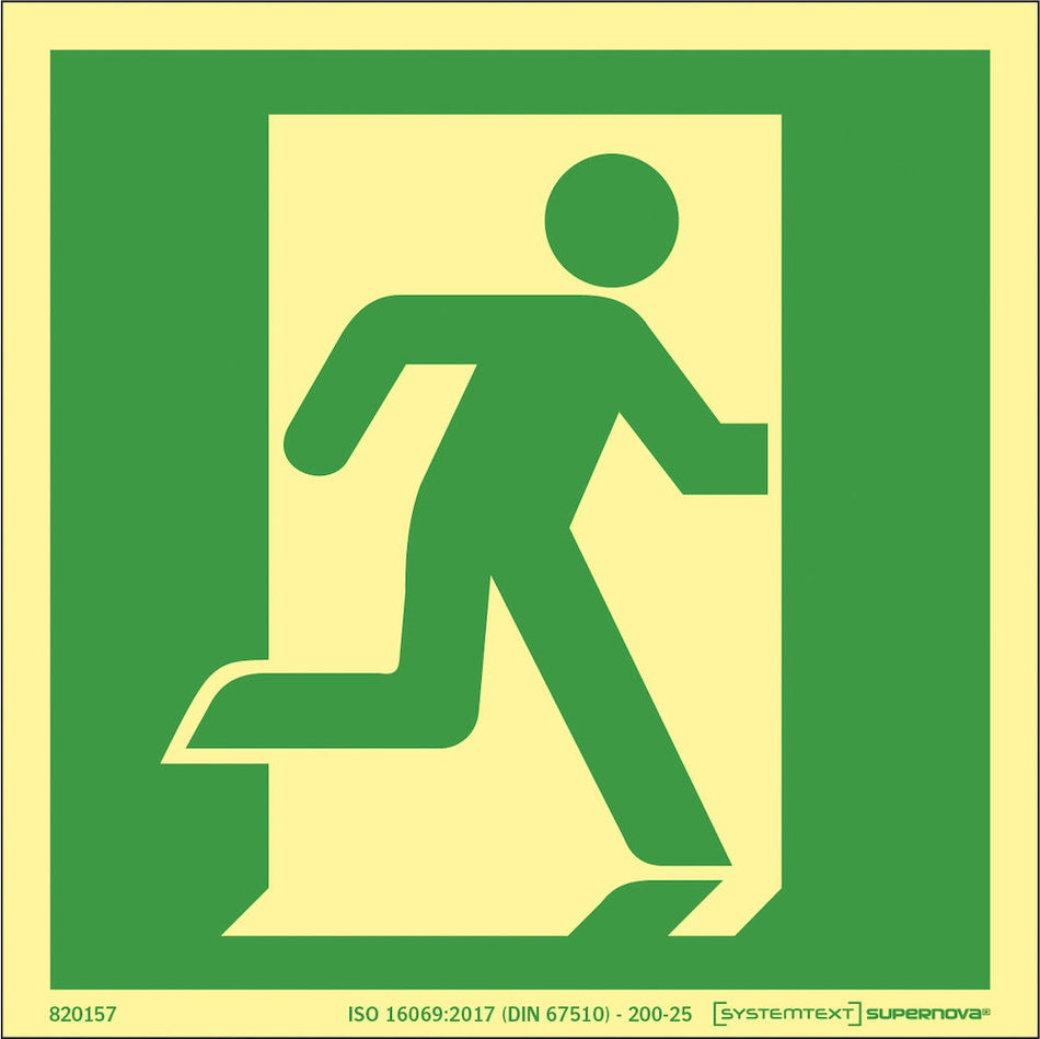 Supernova® Anvisningsskylt - Utrymningsväg höger (flera storlekar)