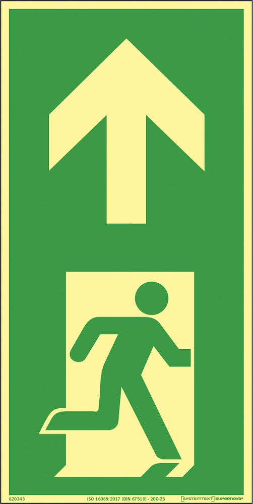 Supernova® Anvisningsskylt - Utrymningsväg höger (vertikal skylt)