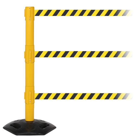 FlexiBarrier Belt Stanchion -Outdoor Triple- (3x3.4m belt)