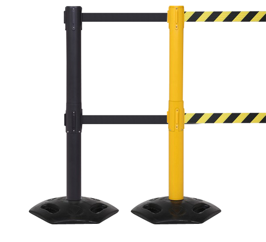 FlexiBarrier Belt Stanchion -Outdoor Twin- (2x3.4m belt)