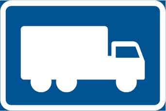 Påbudsskylt, Påbjuden körning med Lastbil "Höger"