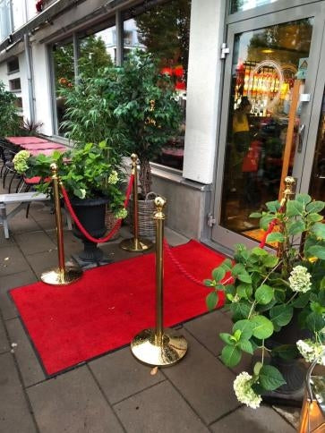(4 Pack) - Flexibarrier VIP Entrance package including posts, ropes & carpet