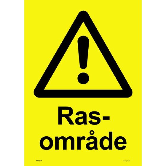 Varningsskylt. Rasområde