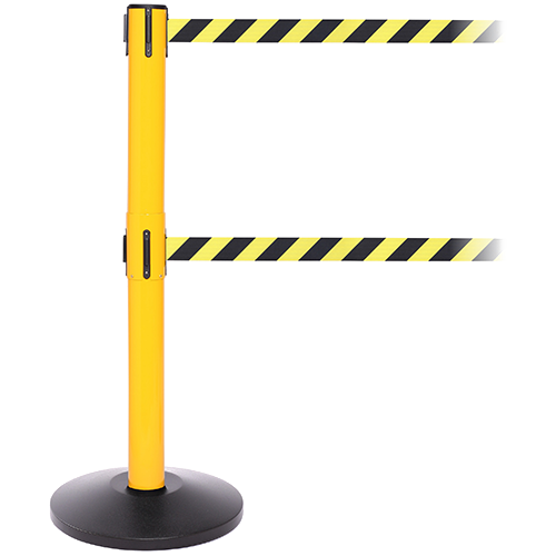 FlexiBarrier Belt Stanchion --SafetyPlus Double 3.4m-- (2x3.4m belt)