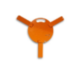 Steel base with 3 legs and safety lock