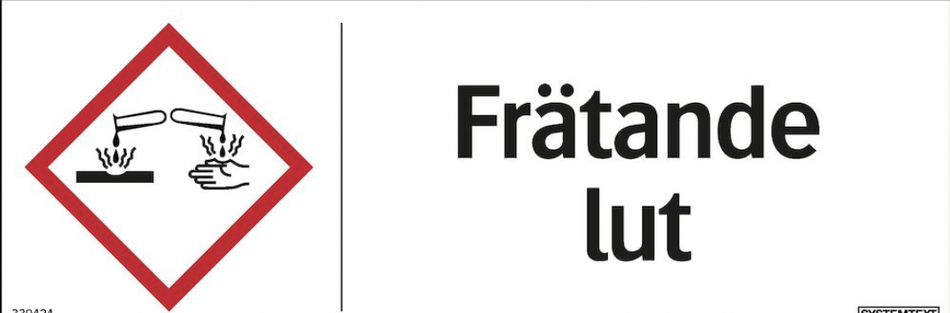 Varningsskylt - Frätande lut