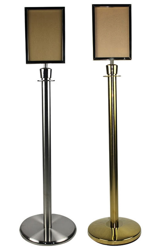 FlexiBarrier -Basic- Stanchion with sign frame