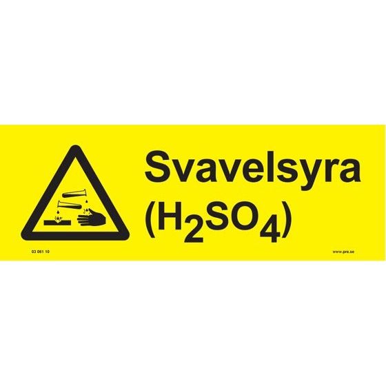 Varningsskylt. Svavelsyra