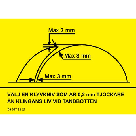 Varningsskylt. Välj en klyvkniv