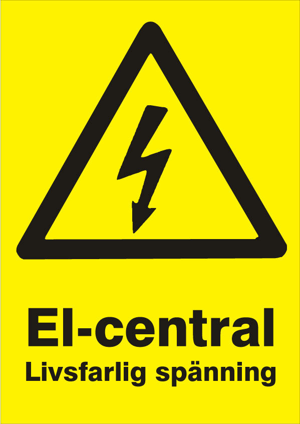Varningsskylt. El-central