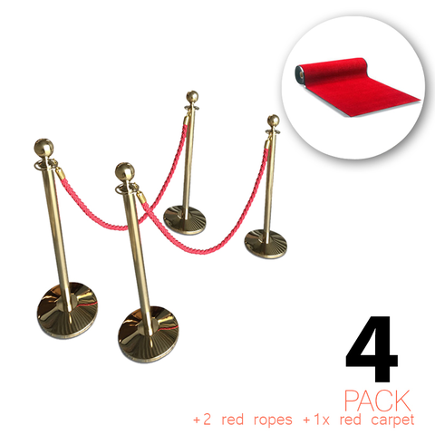(4 Pack) - Flexibarrier VIP Entrance package including posts, ropes ...