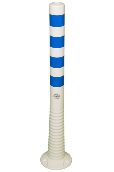 Flexible Traffic Post – Elasto – 1000 mm / White with blue reflective stripes (Return)
